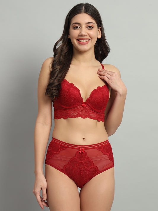 REVOUE Broad Back Lingerie Set Red