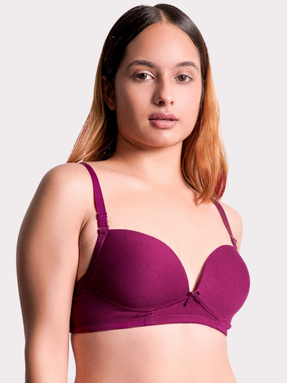 REVOUE Comfy Padded Wirefree Low Coverage T-shirt Bra