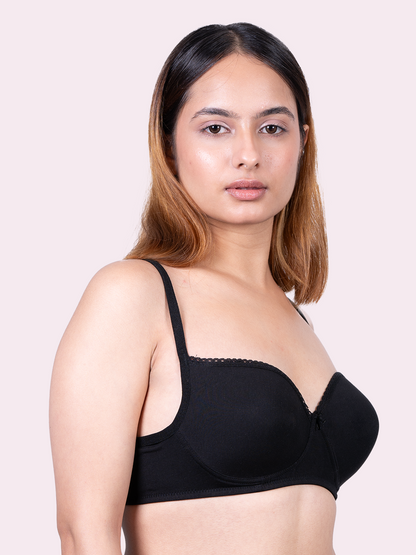 REVOUE Balconette Padded Medium Coverage Wirefree Bra