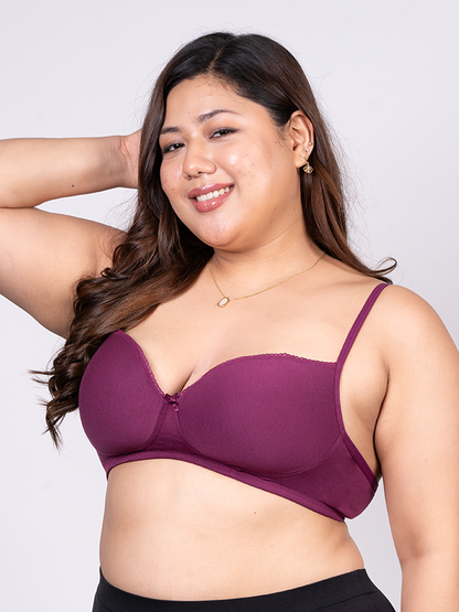 REVOUE Balconette Padded Medium Coverage Wirefree Bra