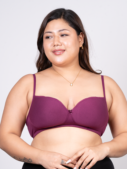 REVOUE Balconette Padded Medium Coverage Wirefree Bra