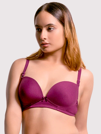 REVOUE Comfy Padded Wirefree Low Coverage T-shirt Bra