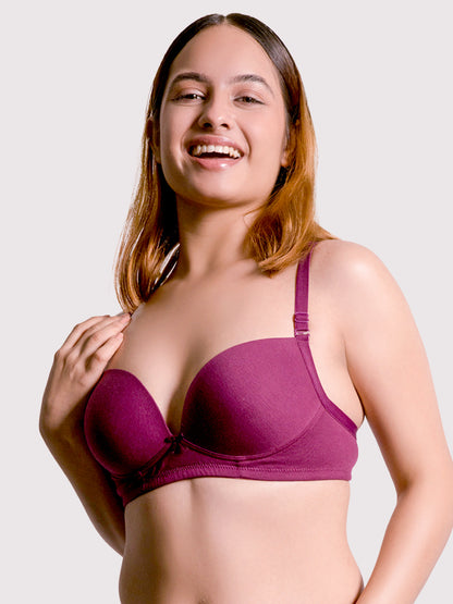 REVOUE Comfy Padded Wirefree Low Coverage T-shirt Bra