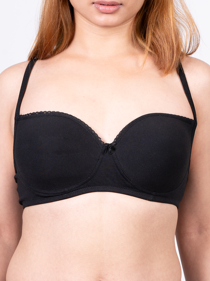 REVOUE Balconette Padded Medium Coverage Wirefree Bra