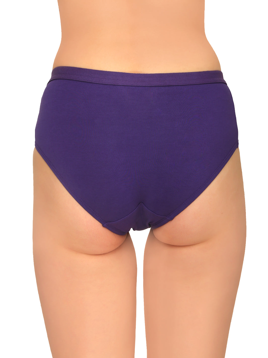 Comfortable Purple cotton hipster panties with medium rise and full coverage, designed to leave no marks. REVOUE Medium Rise Full Coverage No Marks Cotton Hipster Panty.