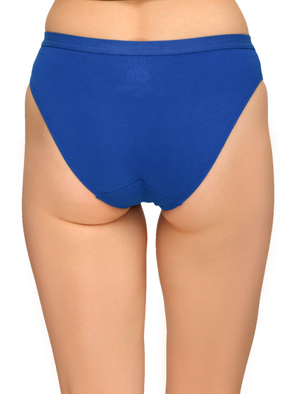 Blue cotton bikini panty with a low waist and no visible marks design. REVOUE Modern Low Waist No Marks Cotton Bikini Panty.