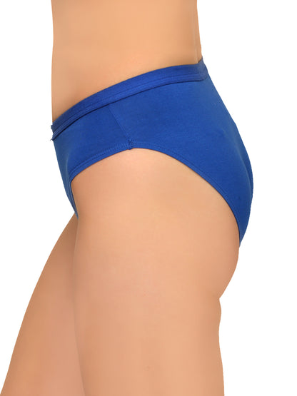 Blue cotton bikini panty with a low waist and no visible marks design. REVOUE Modern Low Waist No Marks Cotton Bikini Panty.