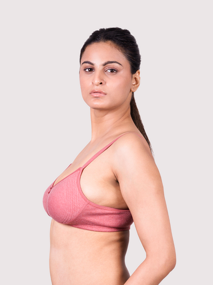 REVOUE Everyday Premium Antimicrobial Non-Padded Wirefree Pure Cotton 3/4th Coverage T-shirt Bra