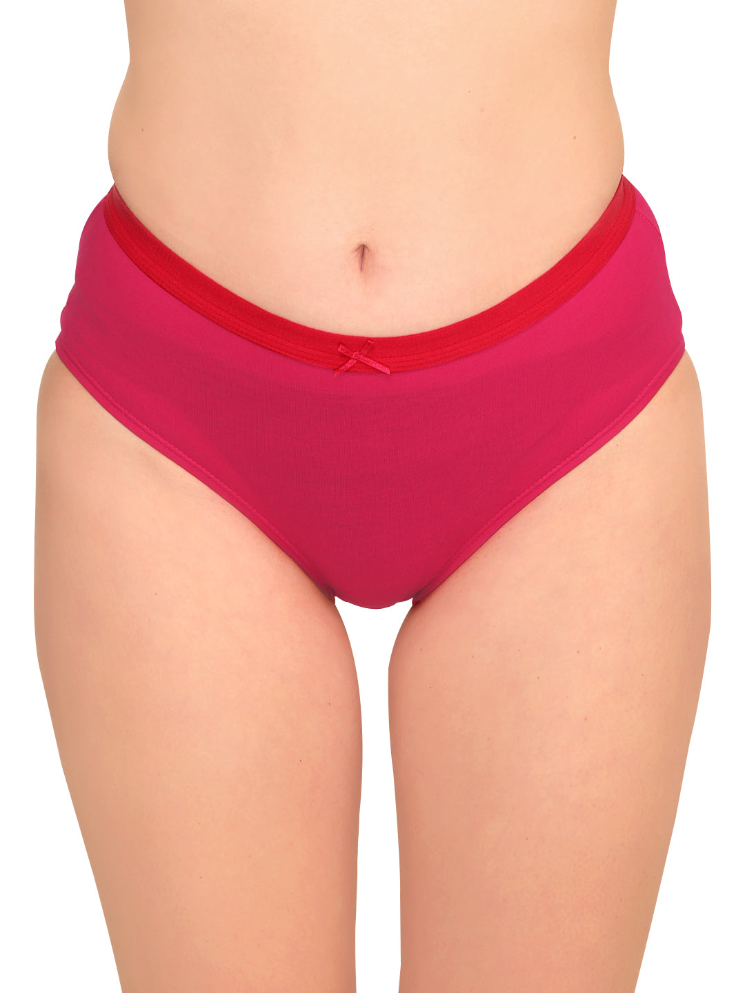 Comfortable Magenta cotton hipster panties with medium rise and full coverage, designed to leave no marks. REVOUE Medium Rise Full Coverage No Marks Cotton Hipster Panty.