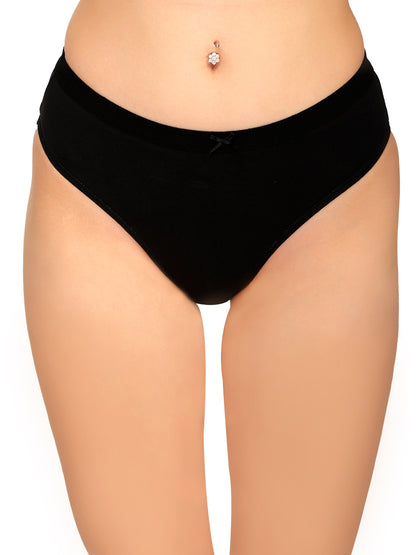  Black cotton bikini panty with a low waist and no visible marks design. REVOUE Modern Low Waist No Marks Cotton Bikini Panty.