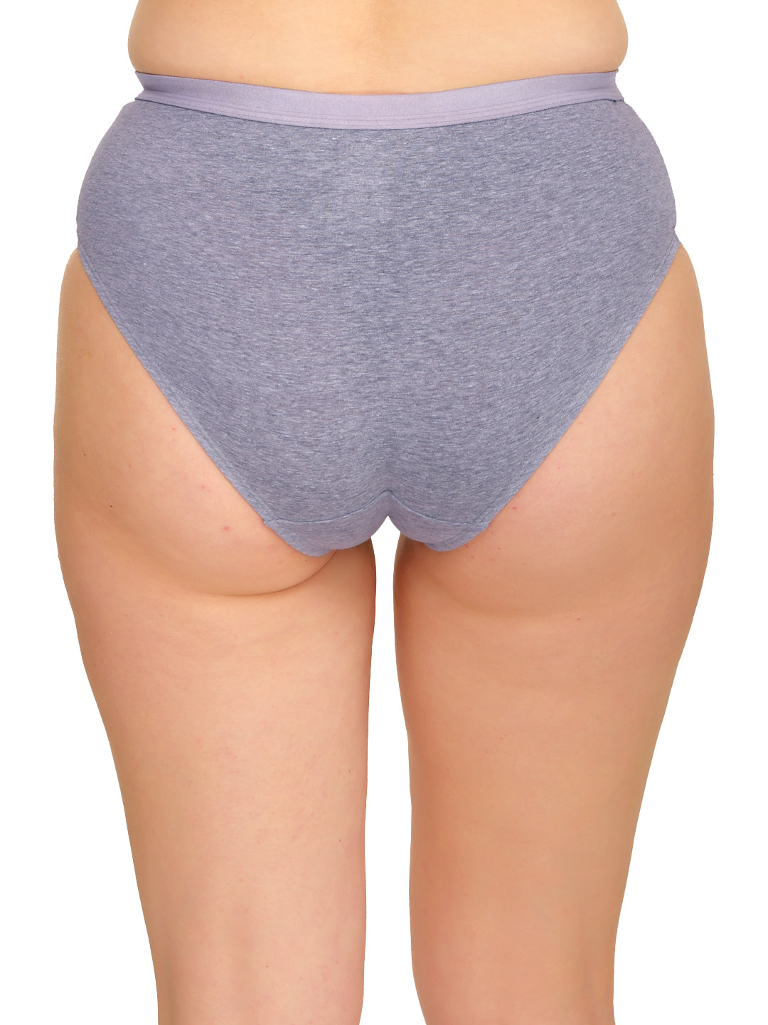 Comfortable Grey cotton hipster panties with medium rise and full coverage, designed to leave no marks. REVOUE Medium Rise Full Coverage No Marks Cotton Hipster Panty.