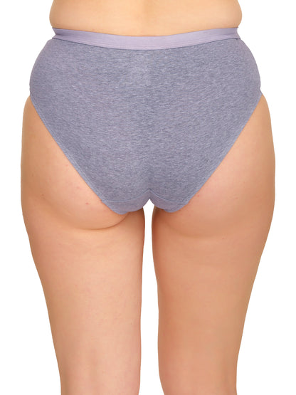 Comfortable Grey cotton hipster panties with medium rise and full coverage, designed to leave no marks. REVOUE Medium Rise Full Coverage No Marks Cotton Hipster Panty.