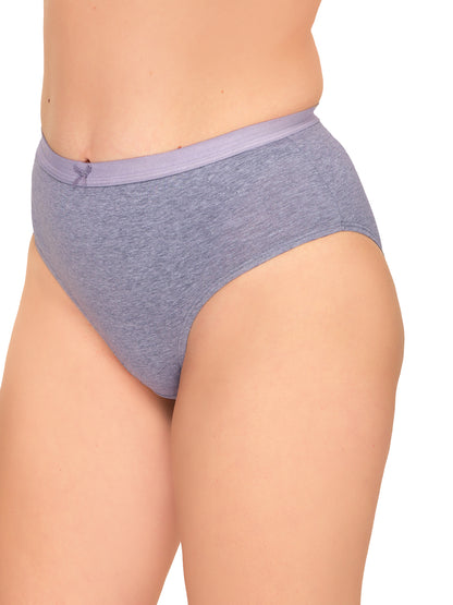 Comfortable Grey cotton hipster panties with medium rise and full coverage, designed to leave no marks. REVOUE Medium Rise Full Coverage No Marks Cotton Hipster Panty.