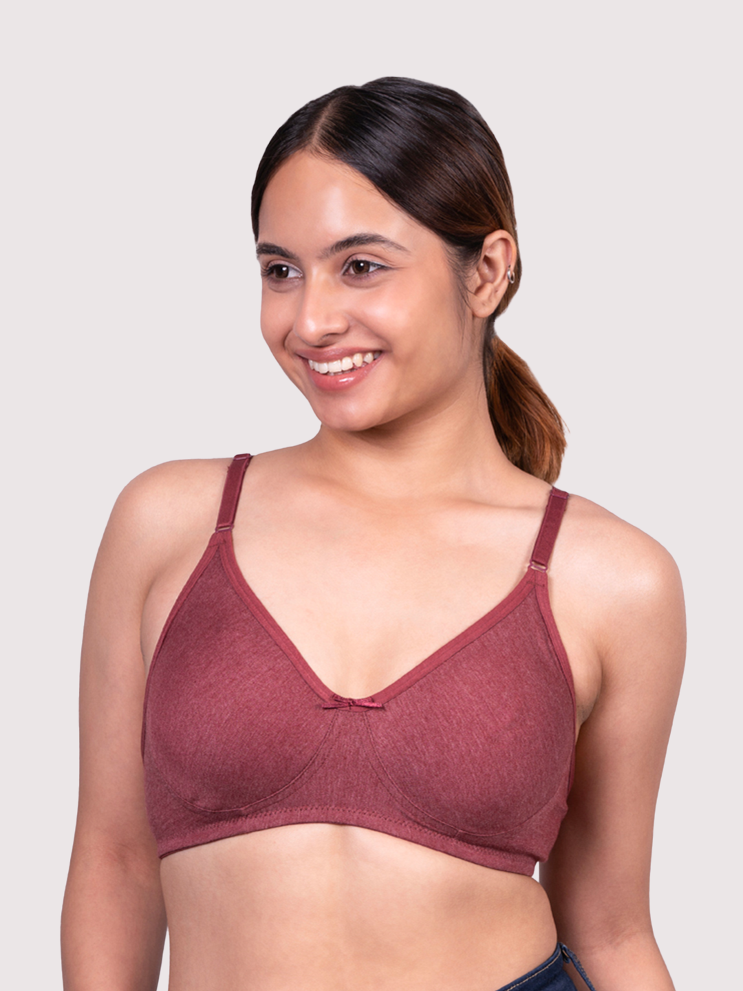 REVOUE Everyday Antimicrobial Non-Padded Wirefree Pure Cotton 3/4th Coverage T-shirt Bra