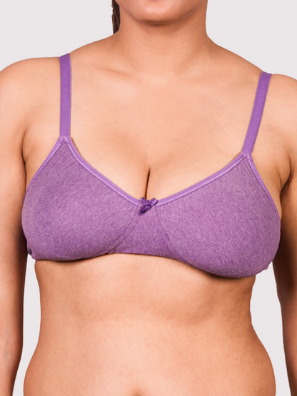 REVOUE Everyday Premium Antimicrobial Non-Padded Wirefree Pure Cotton 3/4th Coverage T-shirt Bra