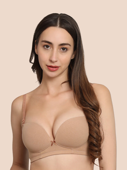 REVOUE Comfy Padded Wirefree Low Coverage T-shirt Bra