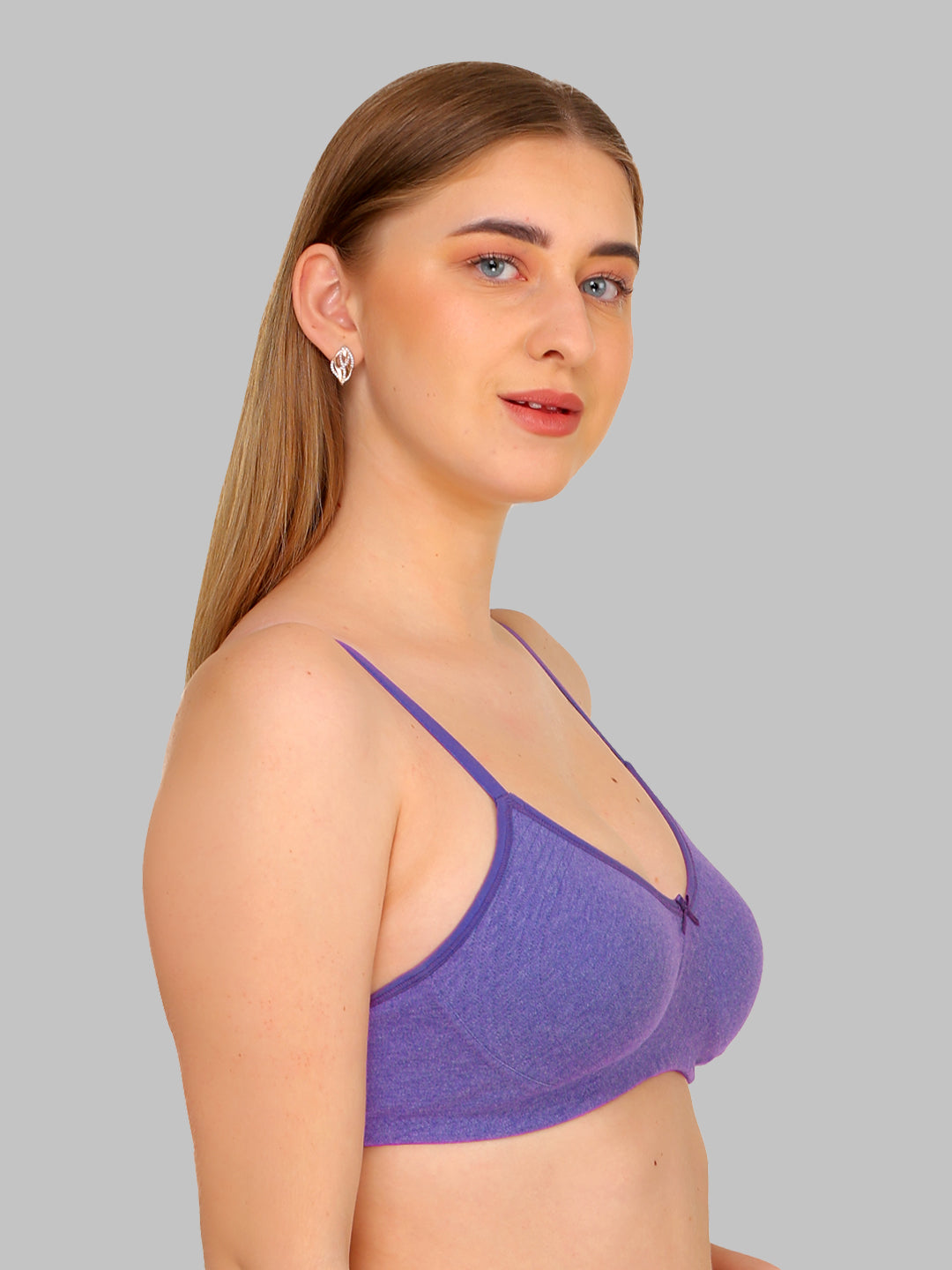 REVOUE Everyday Premium Antimicrobial Non-Padded Wirefree Pure Cotton 3/4th Coverage T-shirt Bra