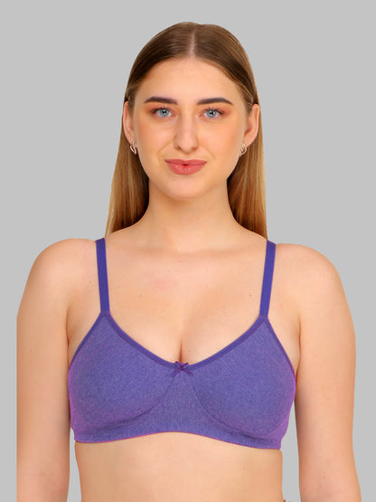 REVOUE Everyday Premium Antimicrobial Non-Padded Wirefree Pure Cotton 3/4th Coverage T-shirt Bra