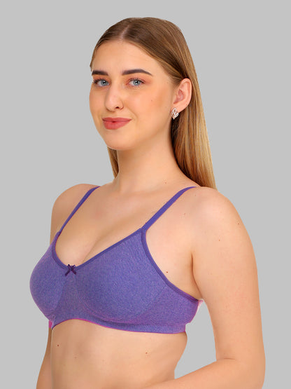 REVOUE Everyday Premium Antimicrobial Non-Padded Wirefree Pure Cotton 3/4th Coverage T-shirt Bra