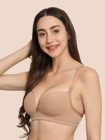 REVOUE Comfy Padded Wirefree Low Coverage T-shirt Bra