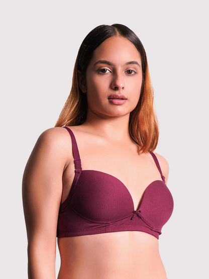 REVOUE Comfy Padded Wirefree Low Coverage T-shirt Bra