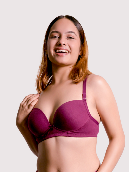 REVOUE Comfy Padded Wirefree Low Coverage T-shirt Bra